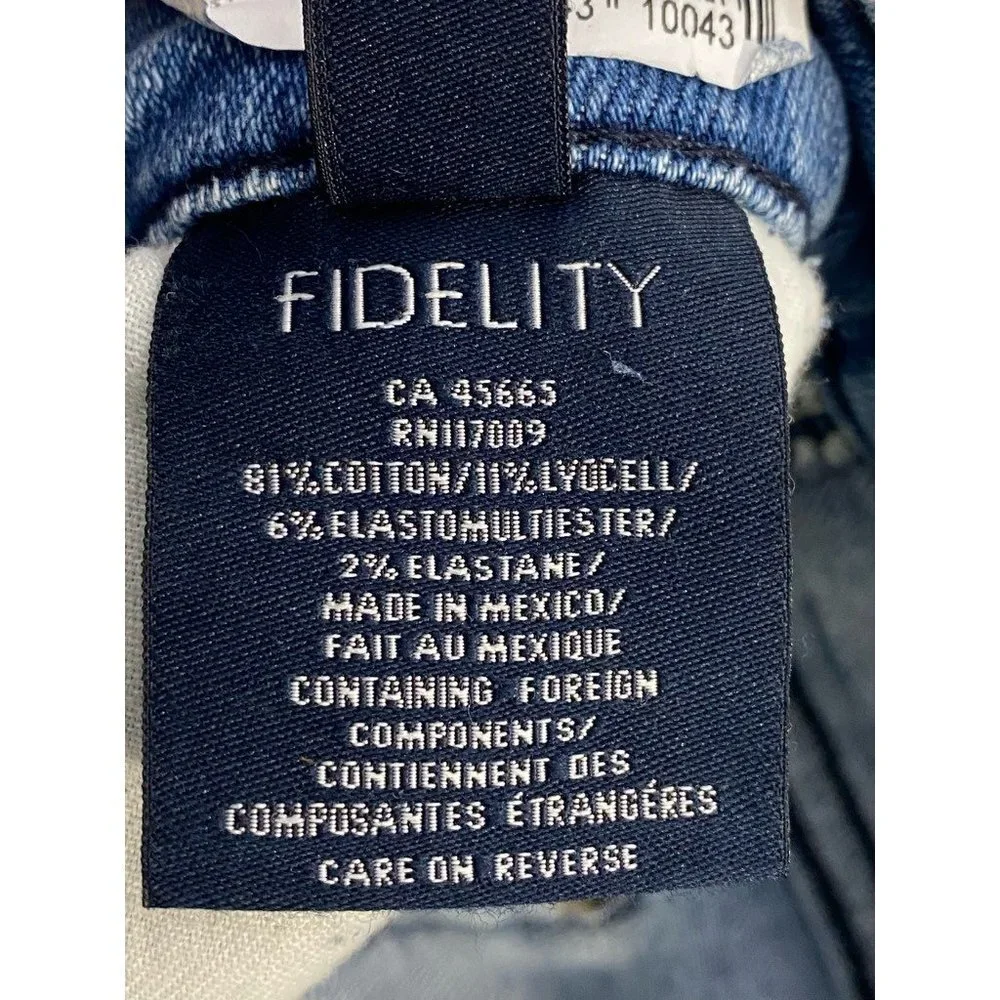 Fidelity Mens Torino Classic Straight Jeans Blue Stretch Light Wash Denim 34 New